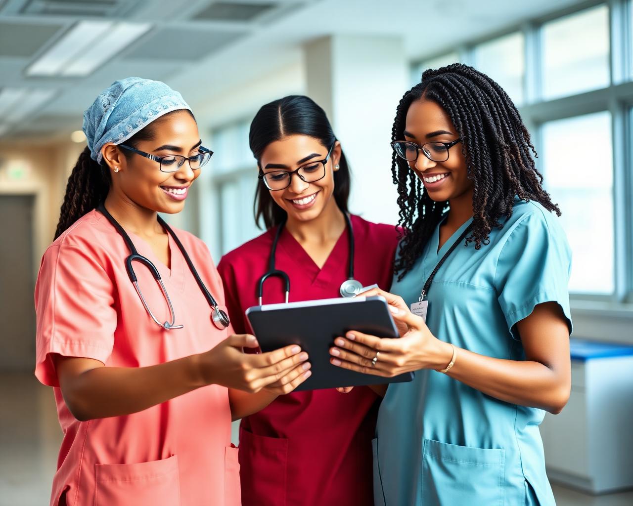 St. Augustine Nursing clinicians reviewing credentials together